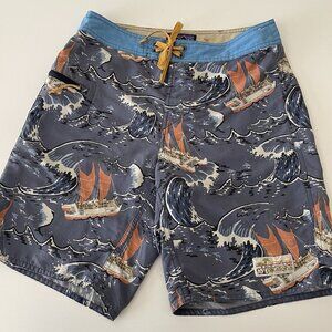 Vintage Patagonia Pataloha Swim Trunks Board Shorts Men 28 Boat Waves Hawaiian